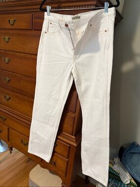 Hey Gang White High-Rise Straight Leg Jeans